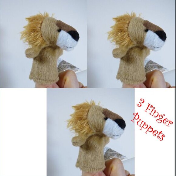 LION FINGER PUPPET Stuffed Animal Plush - Picture 1 of 10